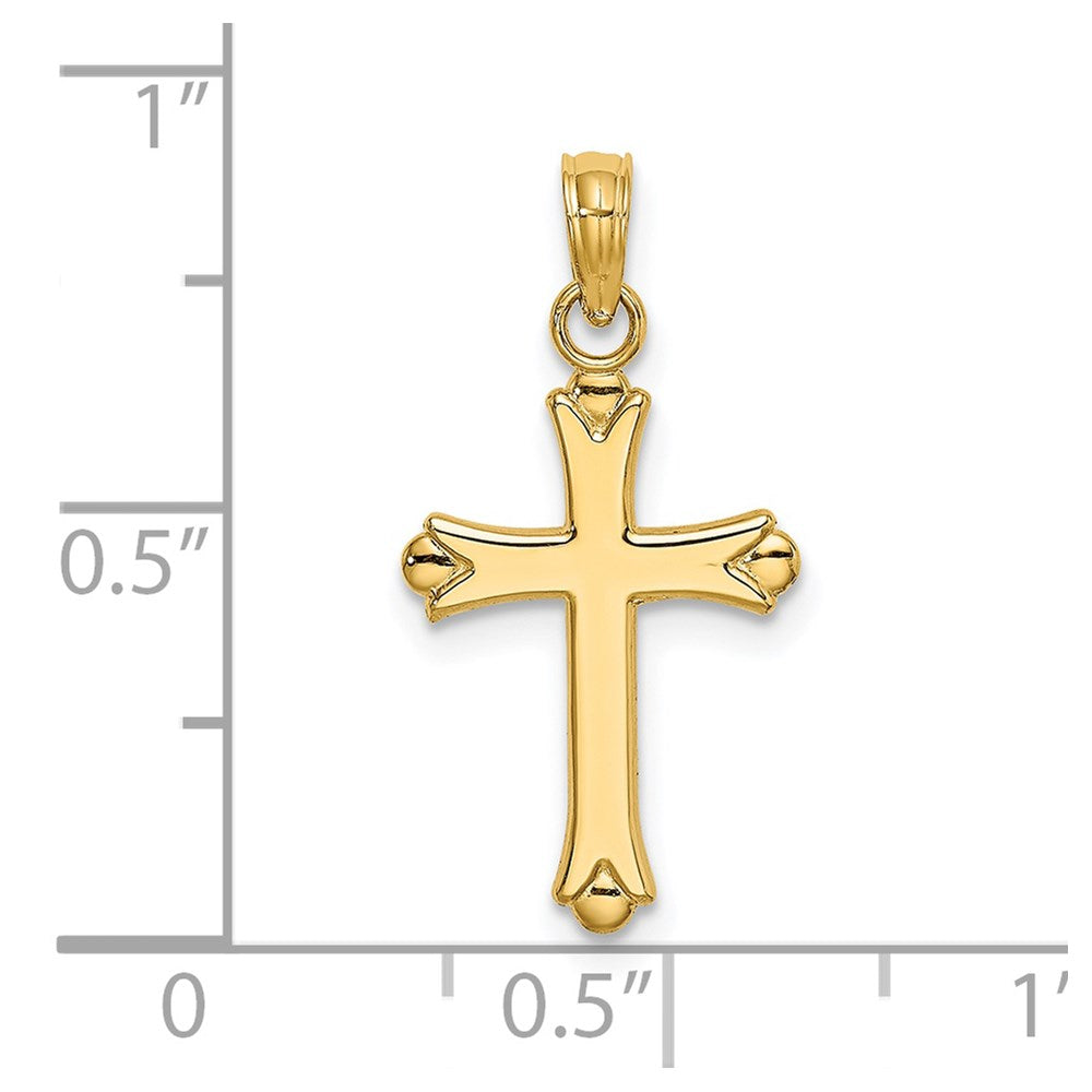 14k Yellow Gold 12.5 mm 2-D Polished Cross Charm (0.7 grams)
