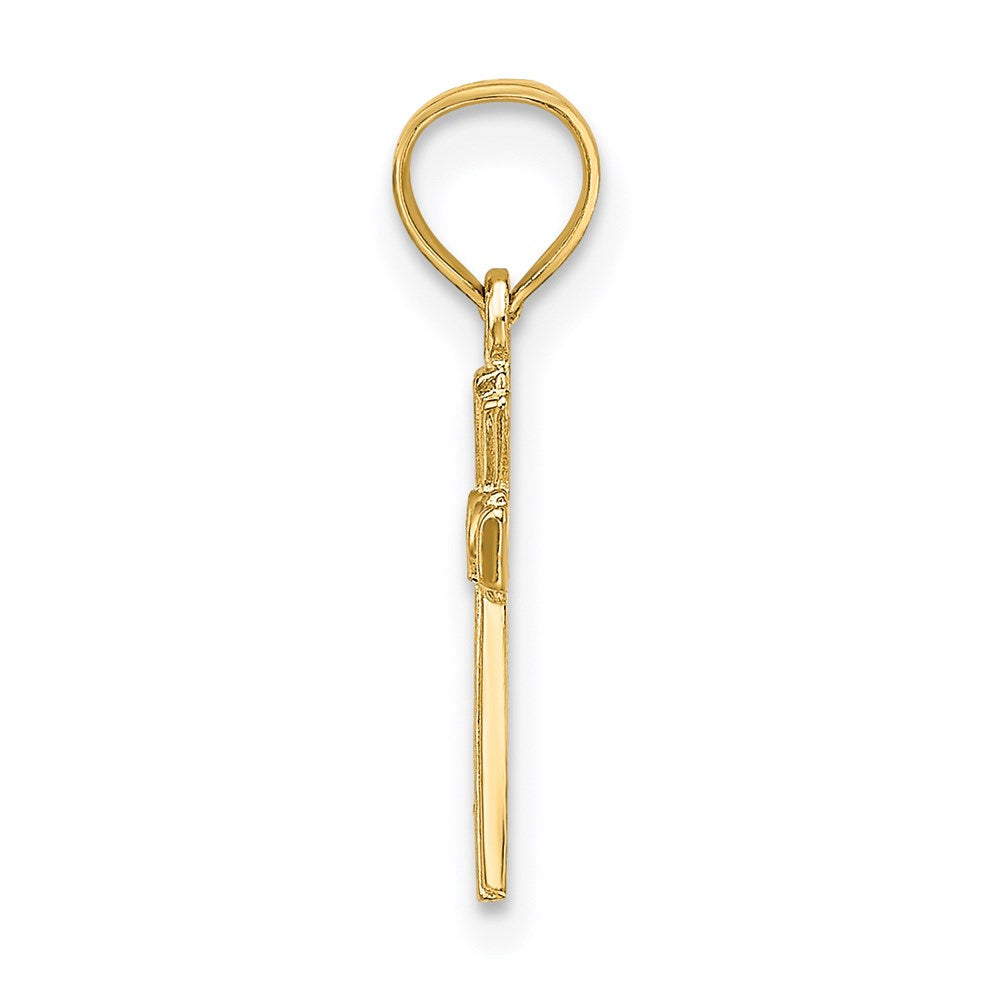 14k Yellow Gold 8 mm Mini Cross Charm (0.5 grams)