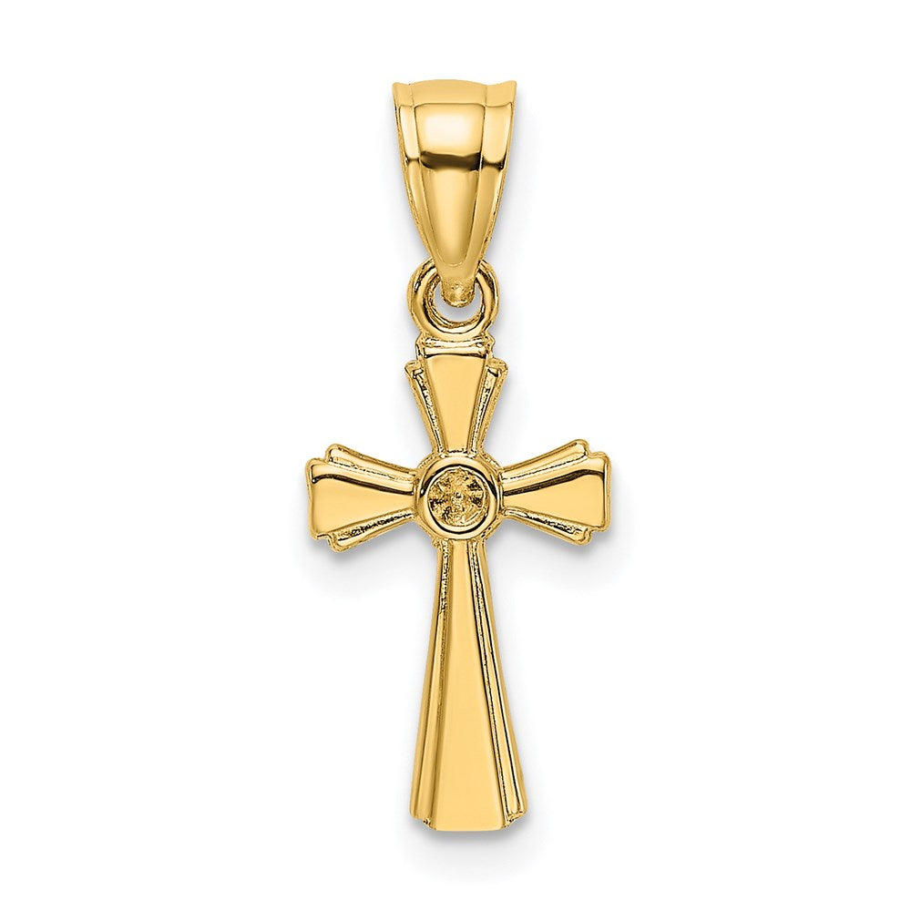 14k Yellow Gold 8 mm Mini Cross Charm (0.5 grams)