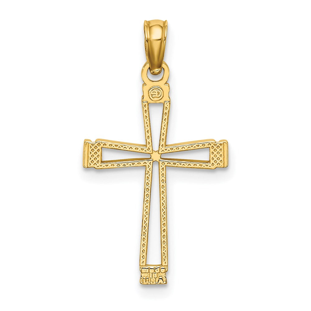 14k Yellow Gold 13.55 mm Cut-out Cross Pendant (0.76 grams)