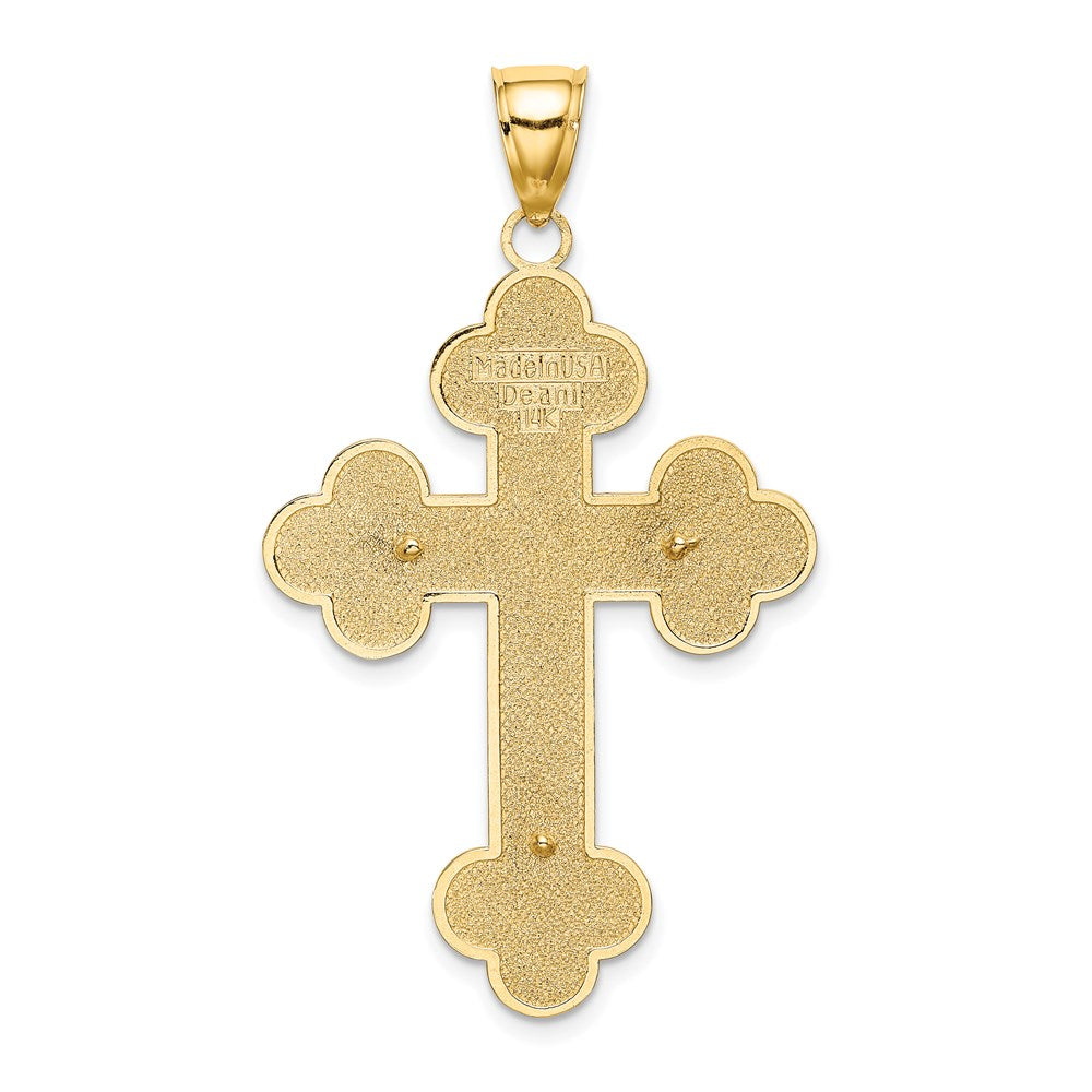 14k Yellow Gold 27 mm Crucifix W/ Budded Tips Charm (4.21 grams)