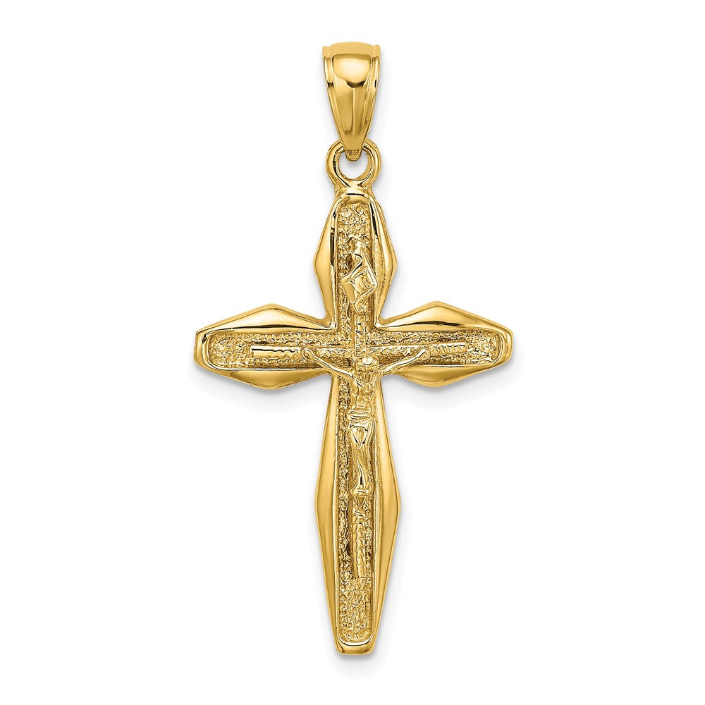 14k Yellow Gold 18.5 mm Polished Crucifix Charm (2.45 grams)