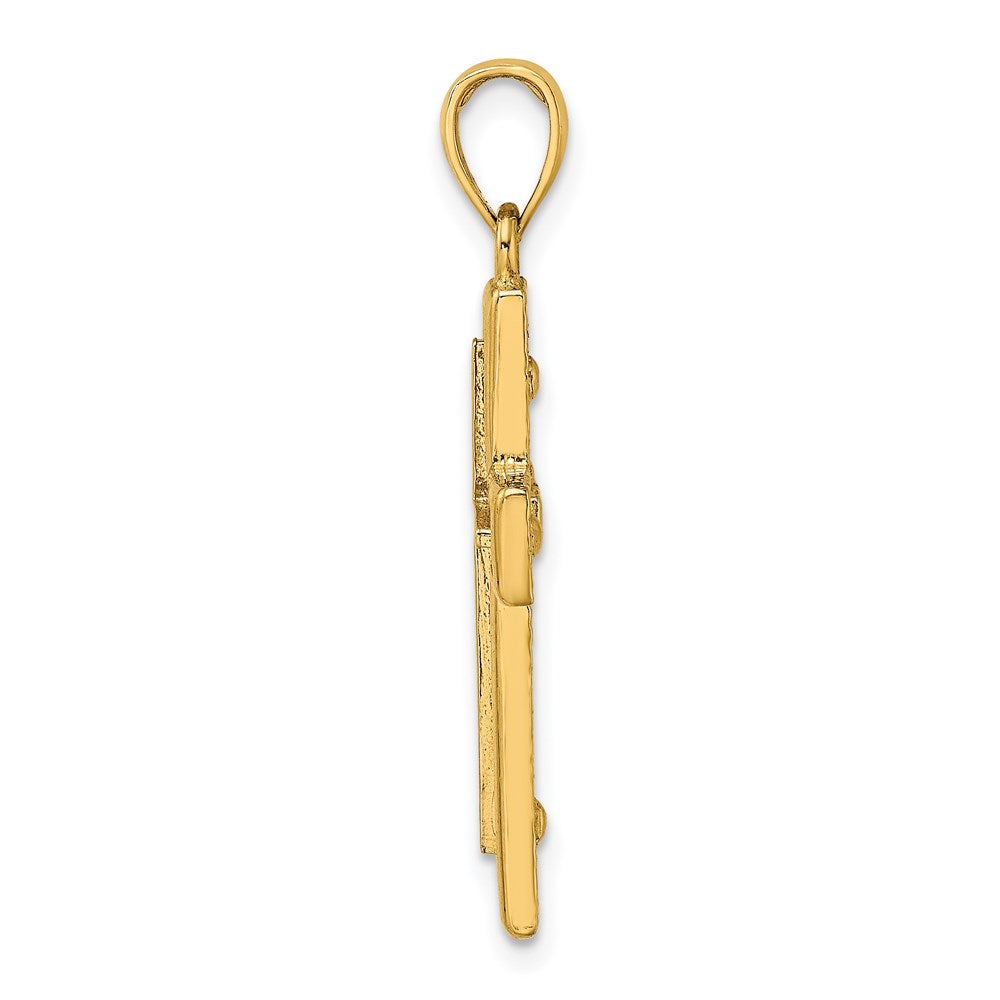 14k Yellow Gold 19.3 mm 2-D Cross Charm (2.86 grams)