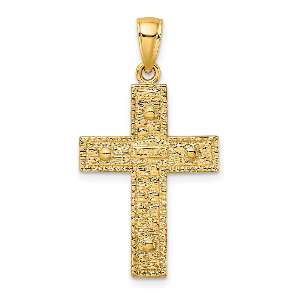 14k Yellow Gold 19.3 mm 2-D Cross Charm (2.86 grams)
