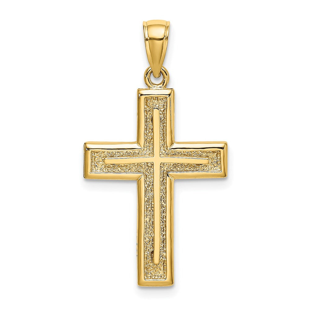 14k Yellow Gold 19.3 mm 2-D Cross Charm (2.86 grams)
