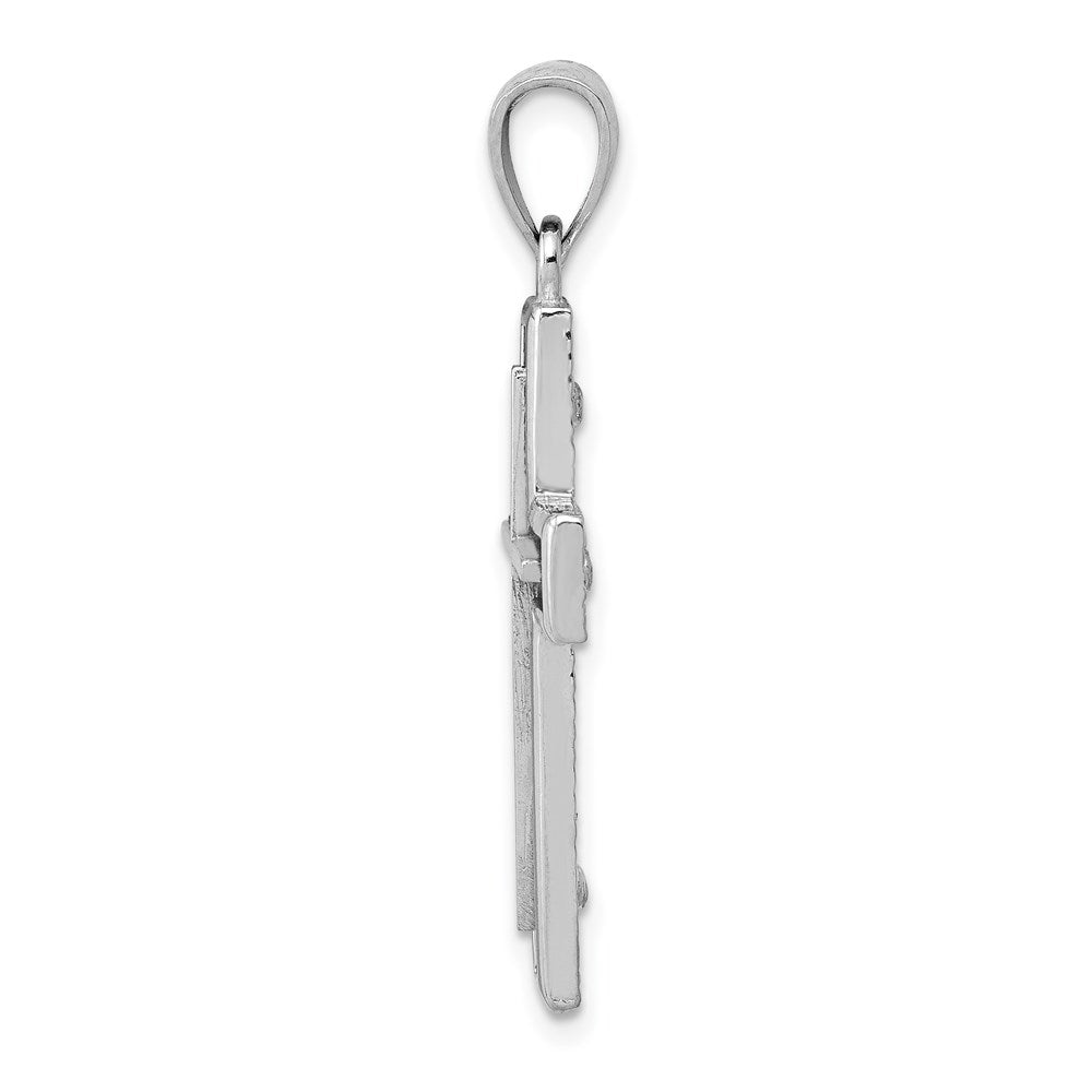 14k White Gold 19.3 mm Cross Charm (2.67 grams)