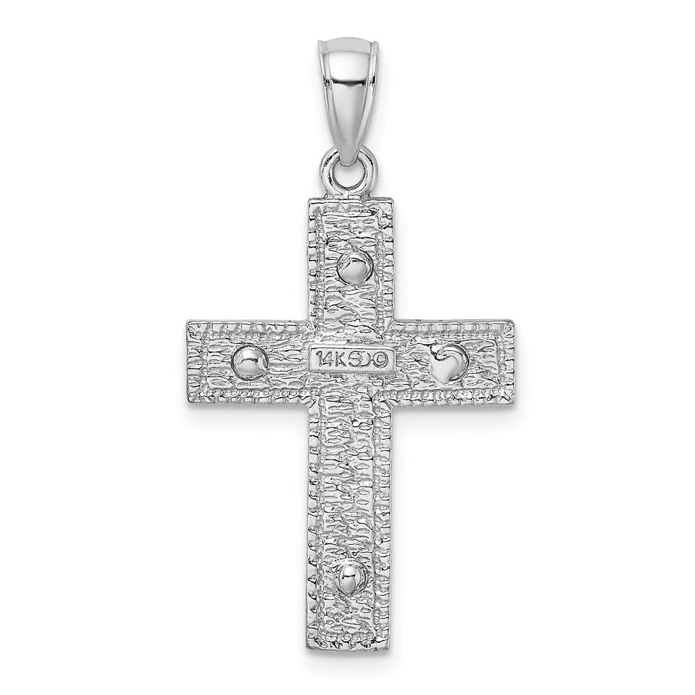 14k White Gold 19.3 mm Cross Charm (2.67 grams)