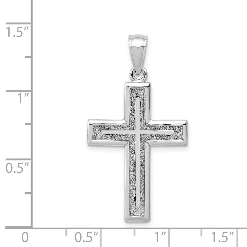 14k White Gold 19.3 mm Cross Charm (2.67 grams)