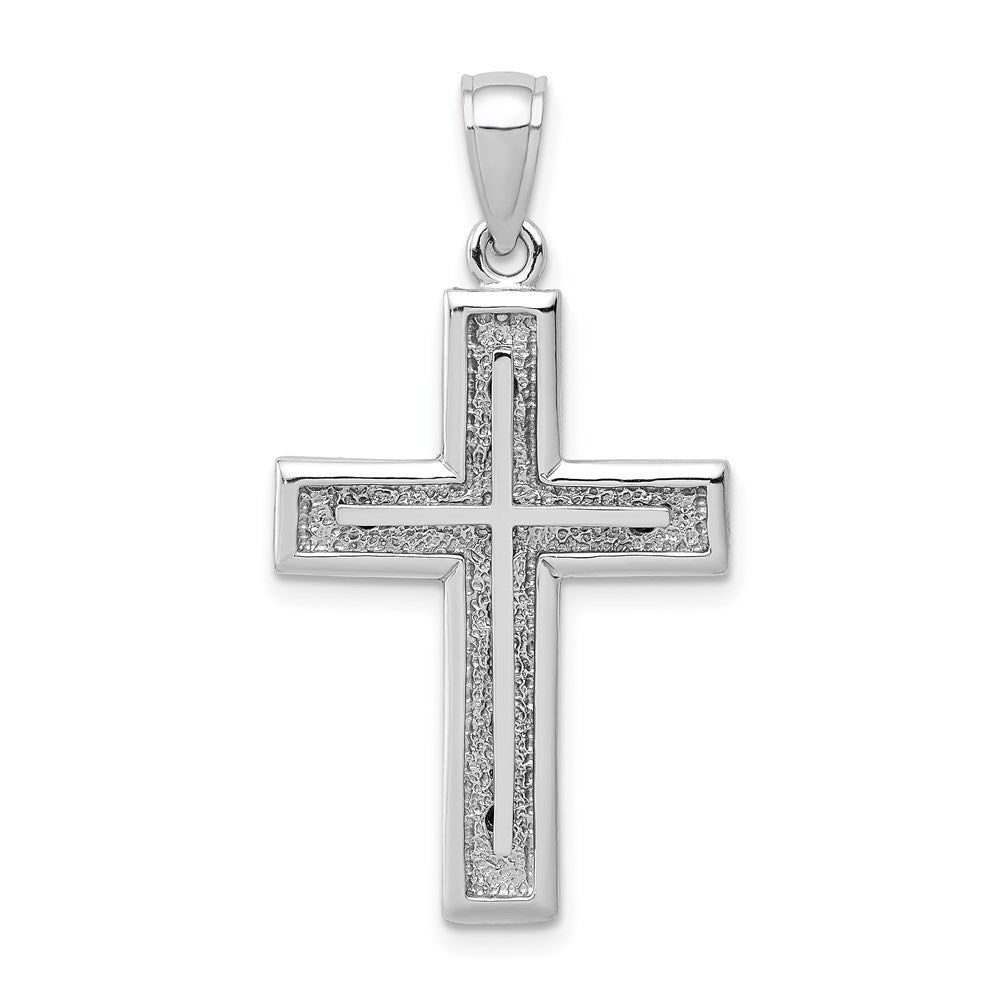 14k White Gold 19.3 mm Cross Charm (2.67 grams)