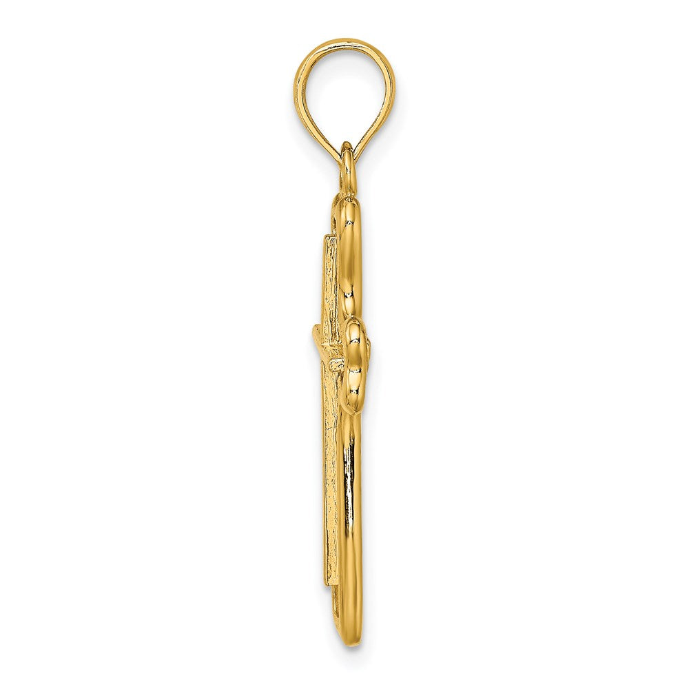 14K Cross with Heart Shaped Ends Charm (2.46 grams)