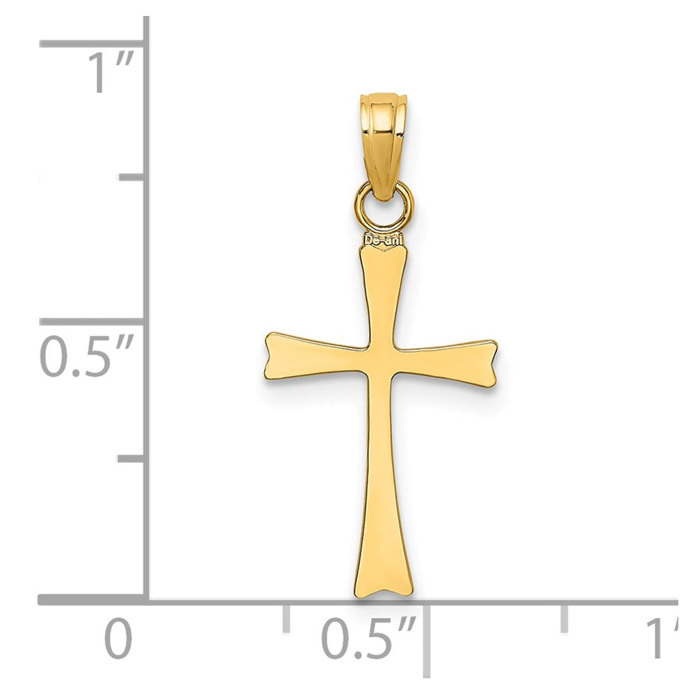 14k Yellow Gold 12 mm Polished Cross Charm (0.57 grams)