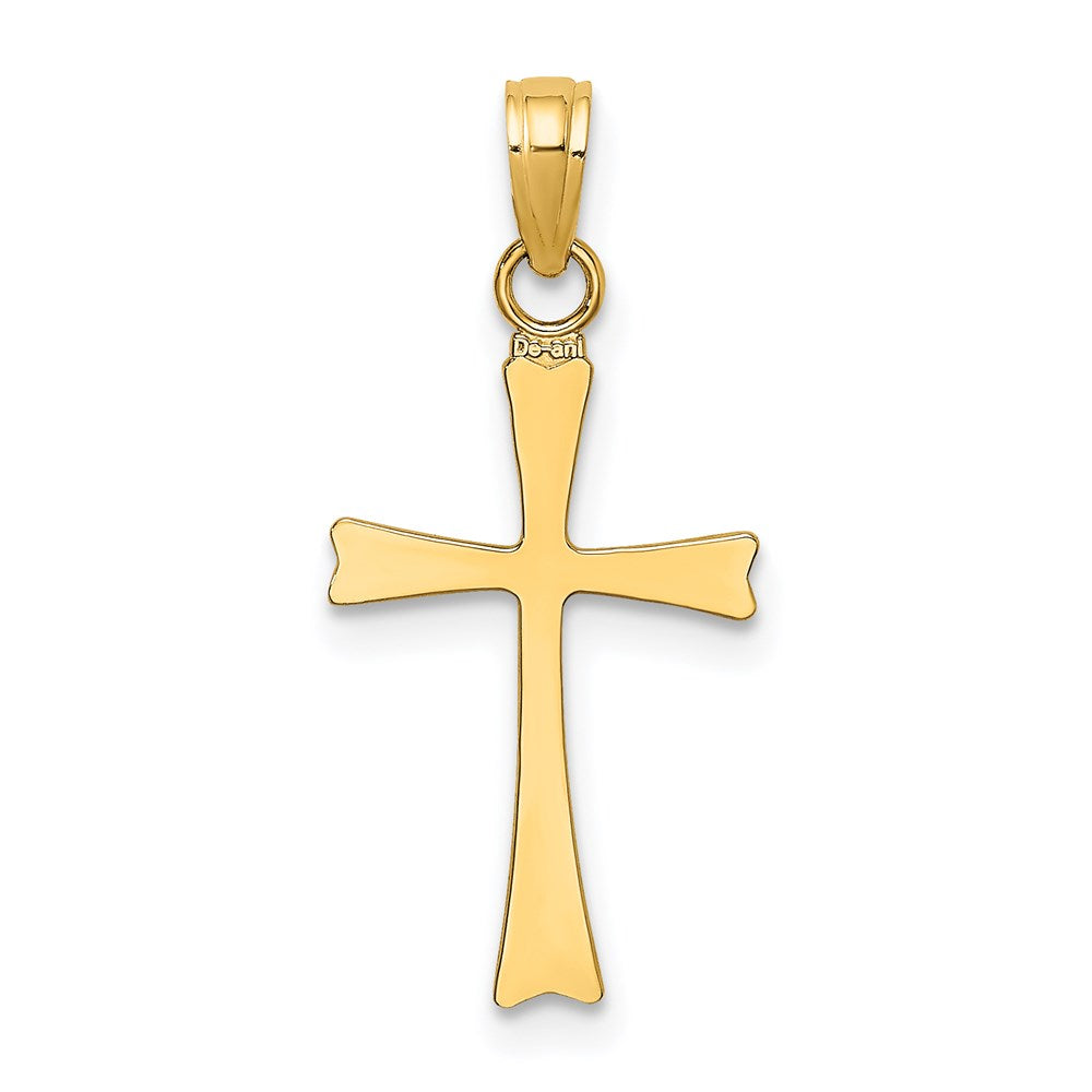 14k Yellow Gold 12 mm Polished Cross Charm (0.57 grams)