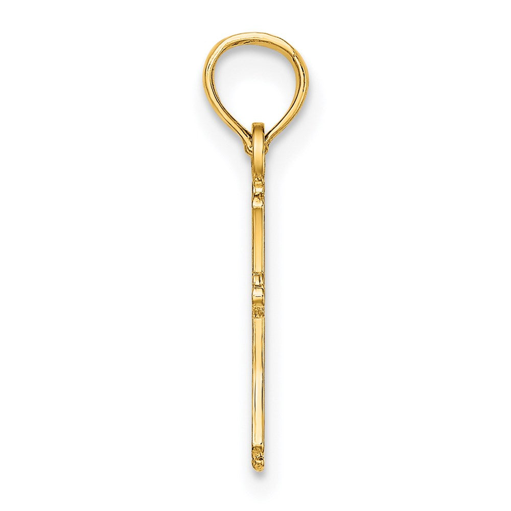 14k Yellow Gold 9 mm Textured Mini Cross Charm (0.26 grams)
