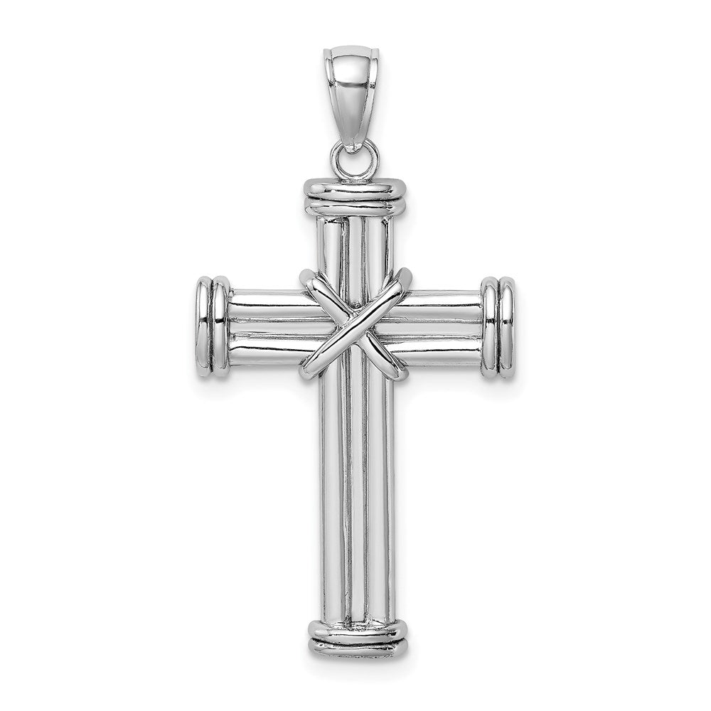 14k White Gold 19.25 mm Polished Cross Pendant (3.55 grams)
