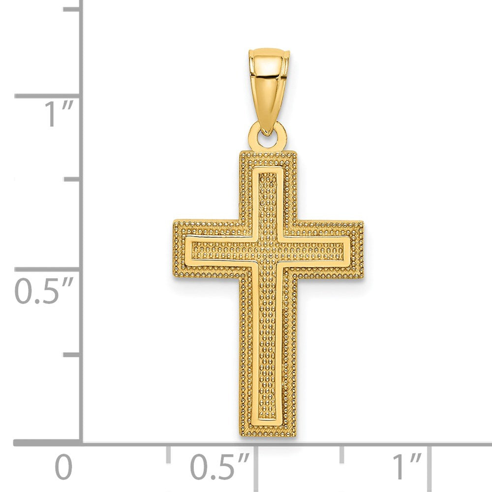 14k Yellow Gold 15 mm Block Cross Charm (1.81 grams)