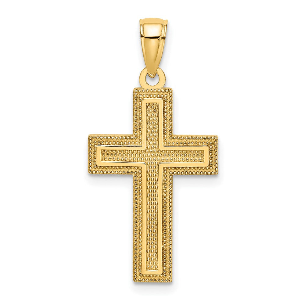 14k Yellow Gold 15 mm Block Cross Charm (1.81 grams)