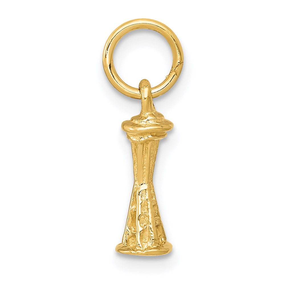 14k Yellow Gold 5 mm Solid Polished Space Needle Charm (0.81 grams)