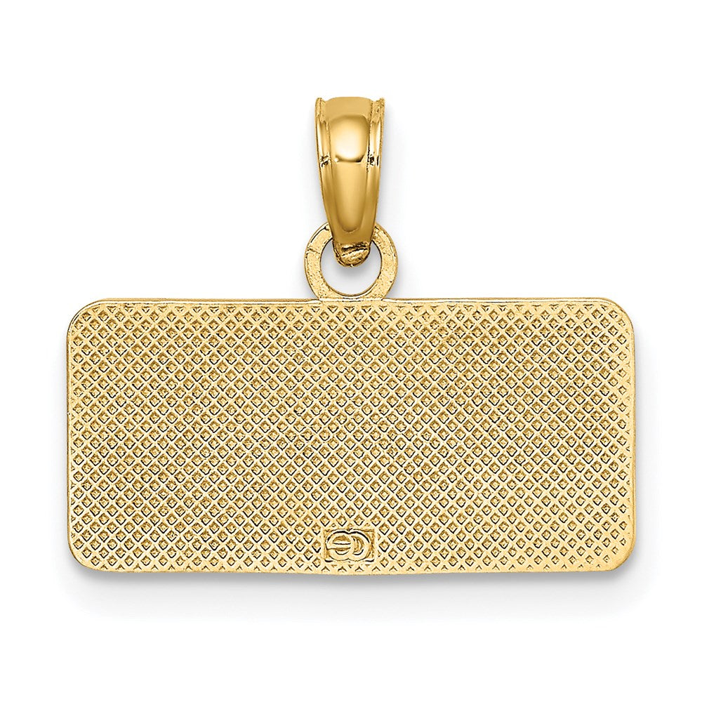 14k Yellow Gold 18 mm OBX NORTH CAROLINA License Plate Charm (1.37 grams)