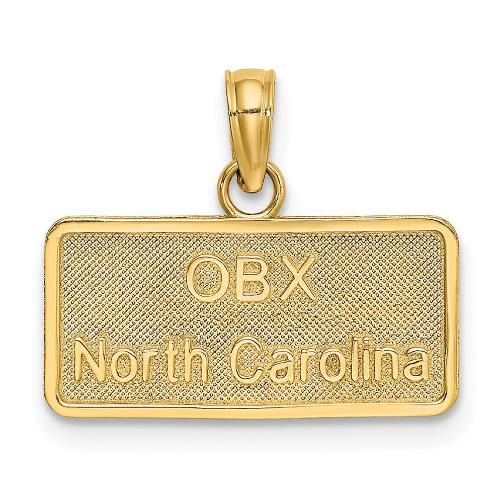 14k Yellow Gold 18 mm OBX NORTH CAROLINA License Plate Charm (1.37 grams)