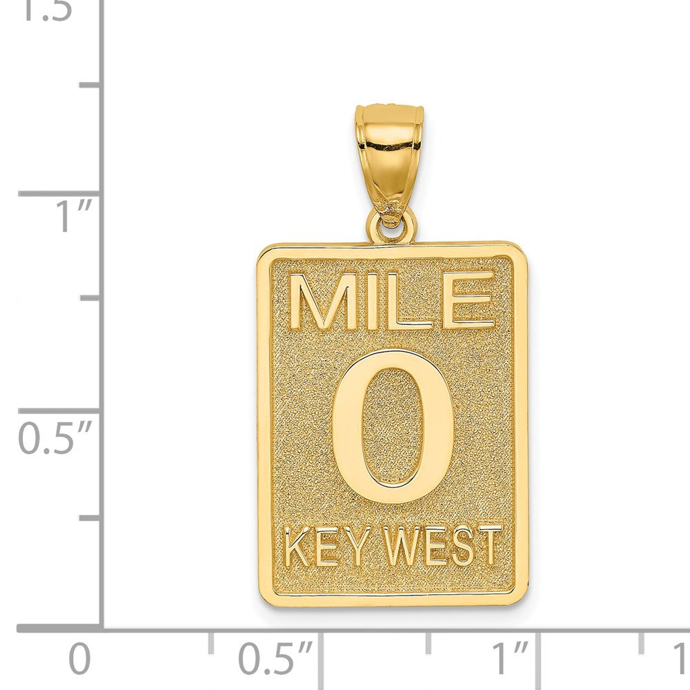 14k Yellow Gold 16.3 mm Mile Marker 0 / KEY WEST Charm (3.09 grams)
