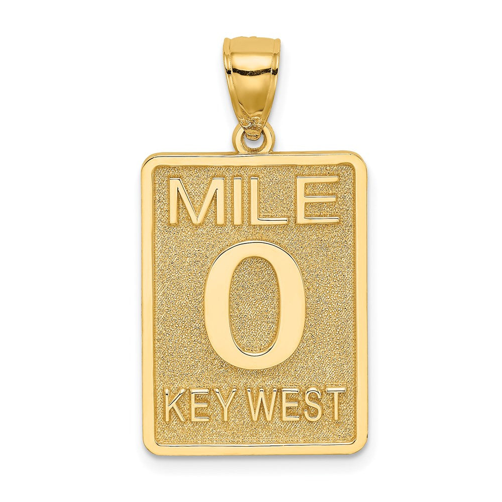 14k Yellow Gold 16.3 mm Mile Marker 0 / KEY WEST Charm (3.09 grams)