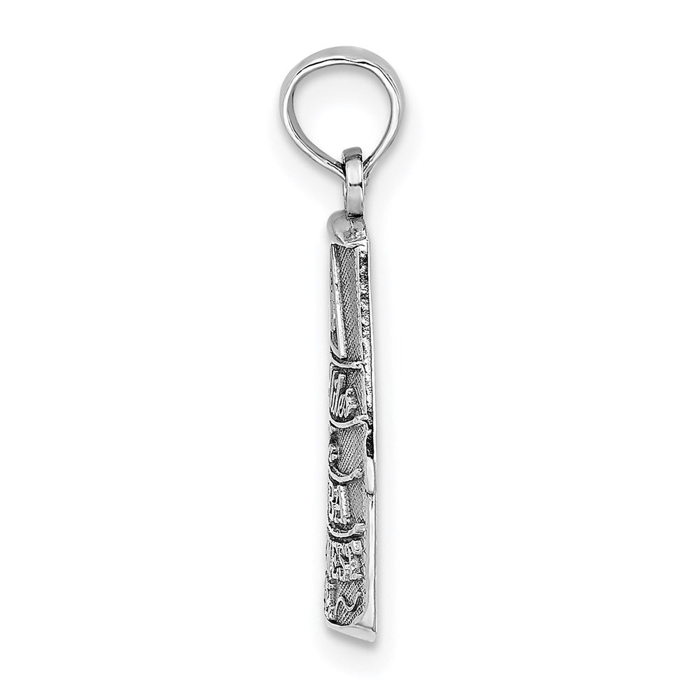 14k White Gold 9.9 mm Southern Most Point USA / KEY WEST FL Charm (0.9 grams)