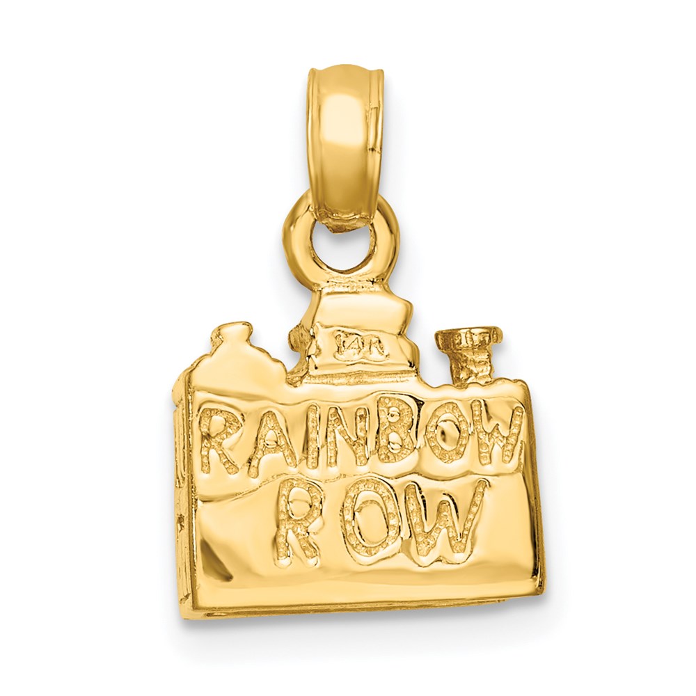 14k Yellow Gold 10.1 mm 3D CHARLESTON Rainbow Row Buildings (3.17 grams)