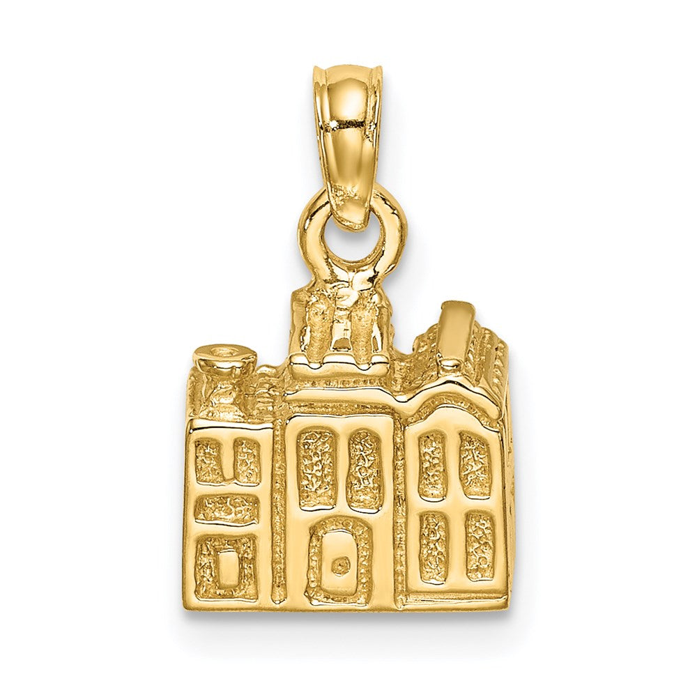 14k Yellow Gold 10.1 mm 3D CHARLESTON Rainbow Row Buildings (3.17 grams)