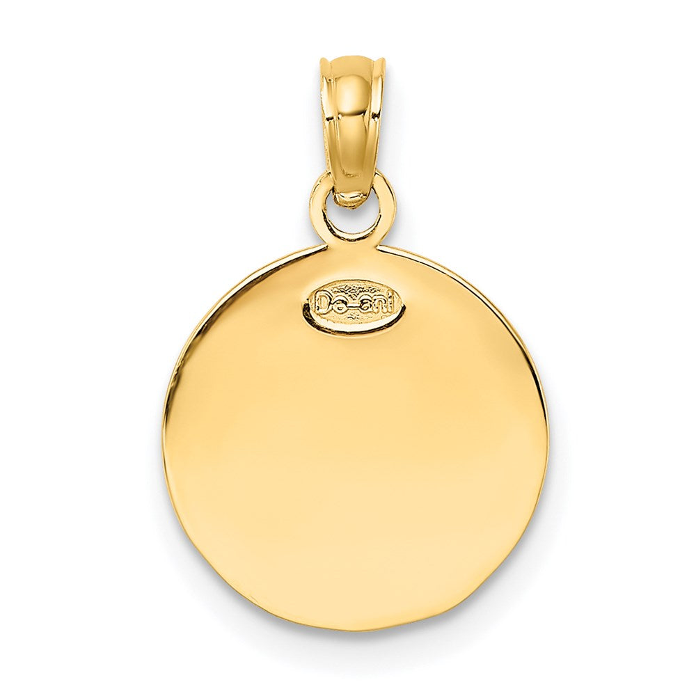 14k Yellow Gold 13 mm 2-D Engraveable Soccer Ball Charm (3.07 grams)