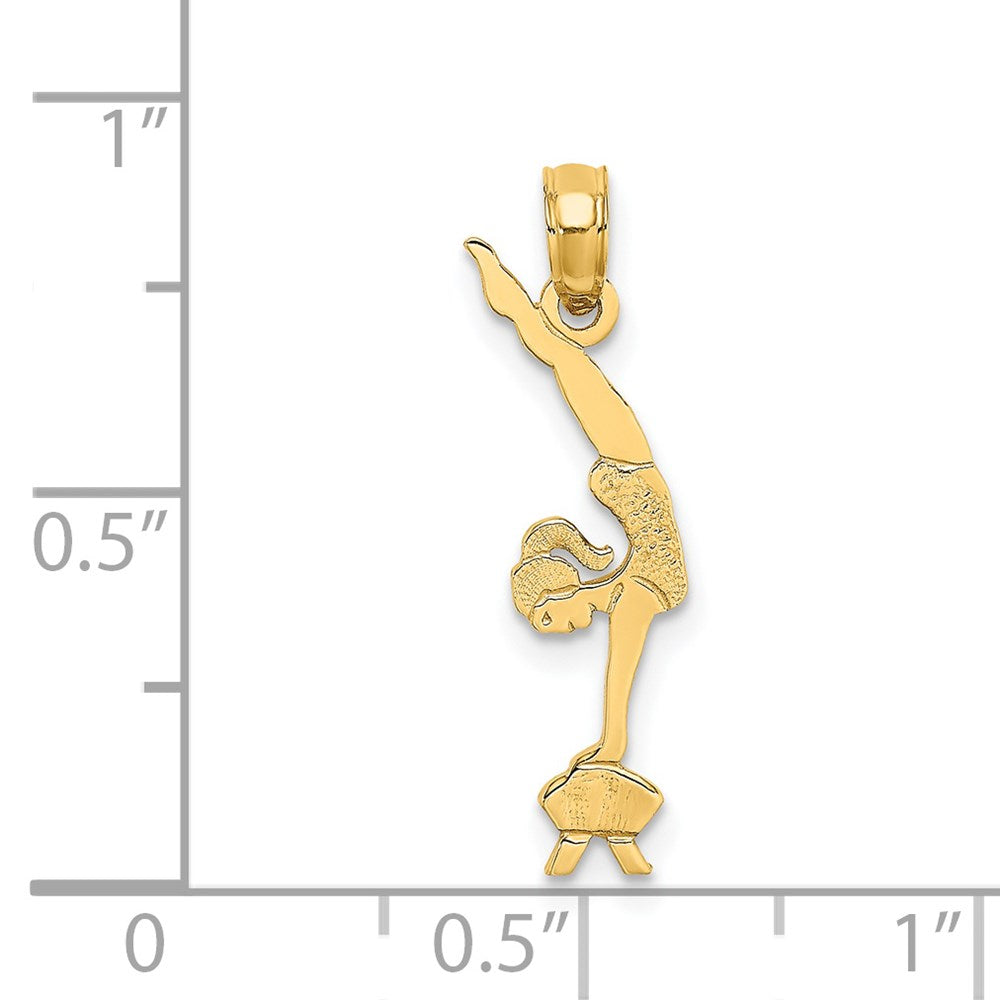 14k Yellow Gold 6 mm Gymnastics Charm (0.59 grams)