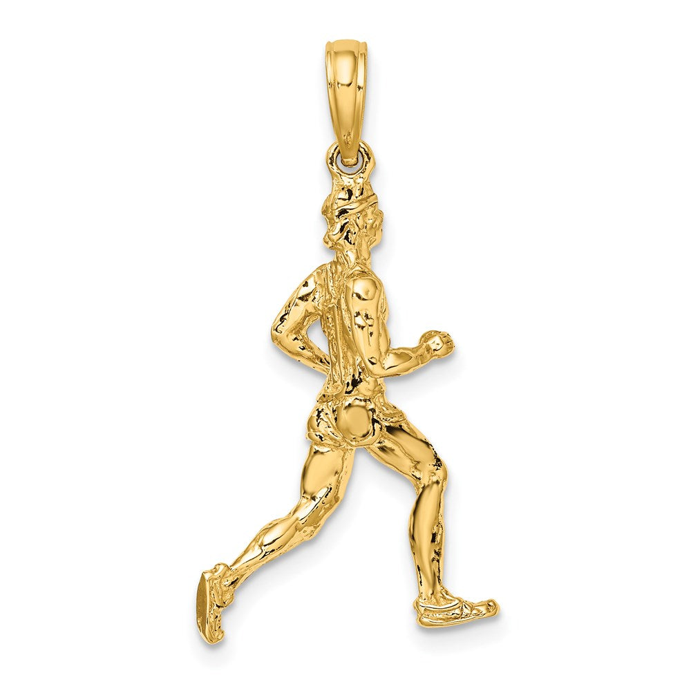 14k Yellow Gold 6.8 mm 3-D Polished Runner Charm (2.85 grams)