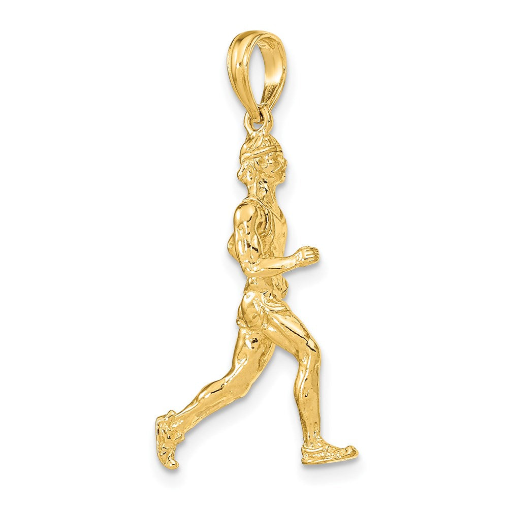 14k Yellow Gold 6.8 mm 3-D Polished Runner Charm (2.85 grams)