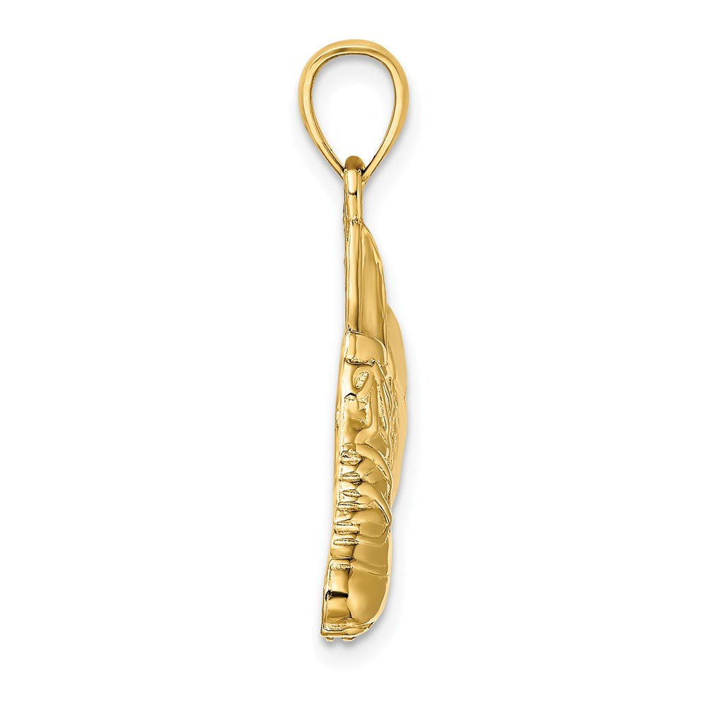14k Yellow Gold 29.5 mm 2-D Polished Soccer Ball and Shoe Charm (4.04 grams)