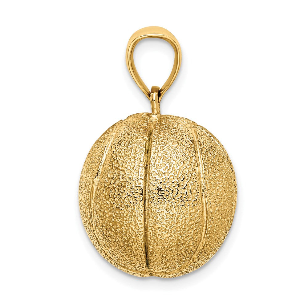 14k Yellow Gold 16.5 mm 3-D Textured Basketball Charm (11.52 grams)