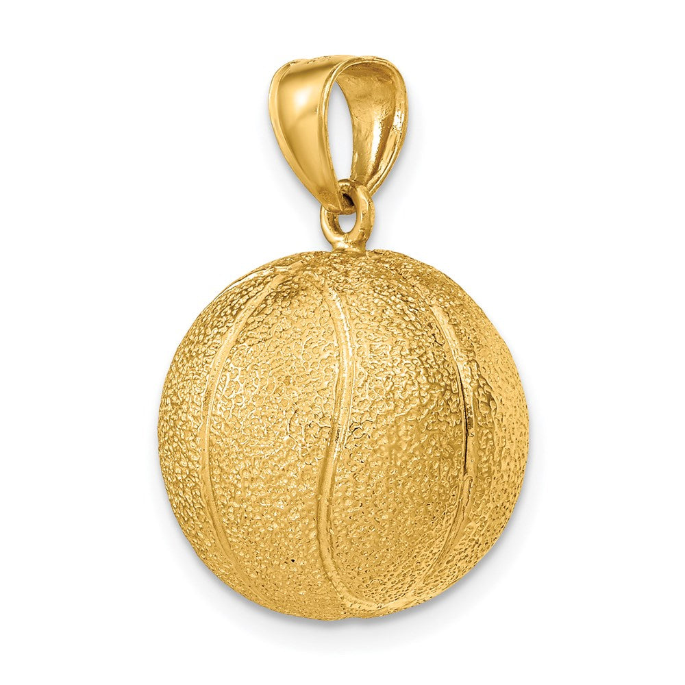 14k Yellow Gold 16.5 mm 3-D Textured Basketball Charm (11.52 grams)