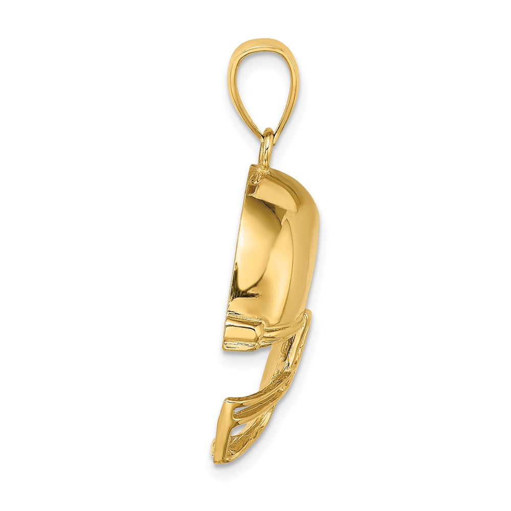 14k Yellow Gold 21.65 mm 2-D Polished Football Helmet Charm (5.28 grams)