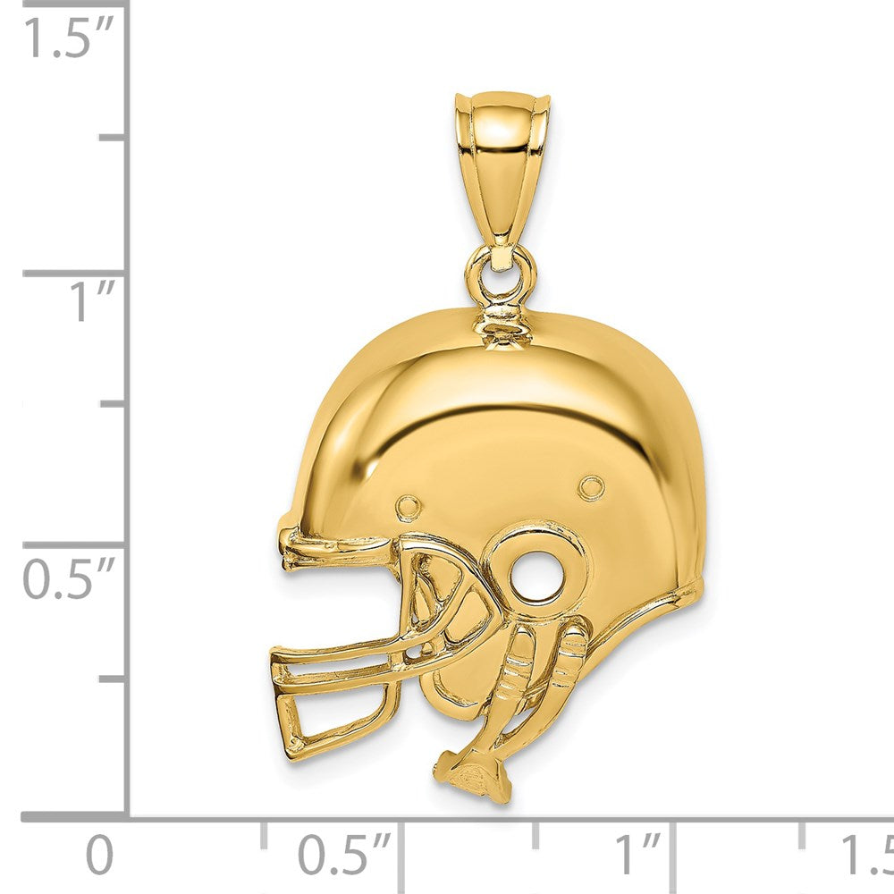 14k Yellow Gold 21.65 mm 2-D Polished Football Helmet Charm (5.28 grams)