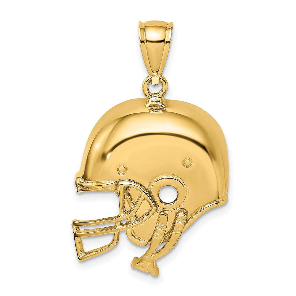 14k Yellow Gold 21.65 mm 2-D Polished Football Helmet Charm (5.28 grams)