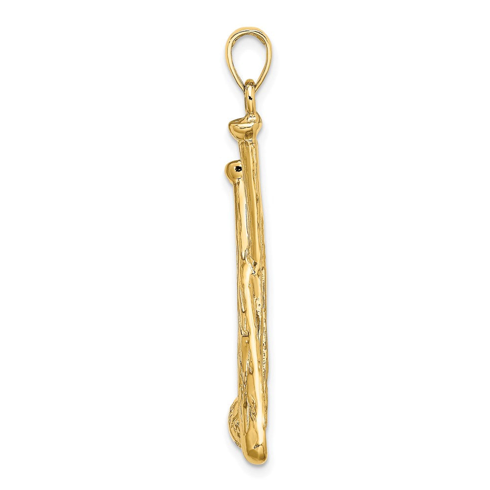 14k Yellow Gold 14.3 mm 2-D Baseball Bats and Ball Charm (3.87 grams)