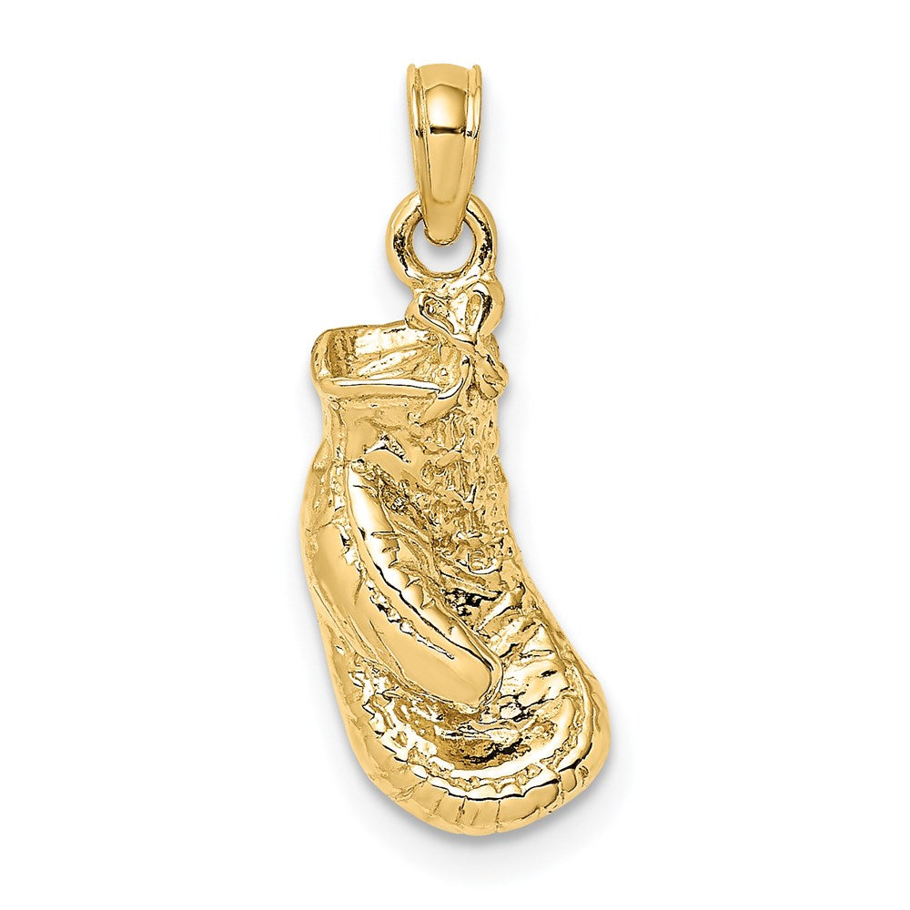 14k Yellow Gold 7.7 mm Polished Single Boxing Glove Pendant (2.13 grams)