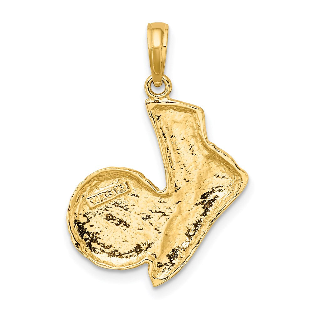 14k Yellow Gold 19 mm 2-D Soccer Shoe Kicking Ball Charm (2.7 grams)