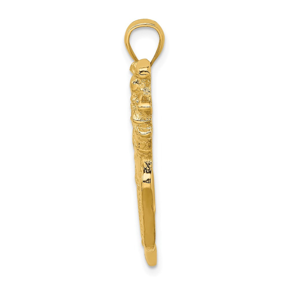 14k Yellow Gold 35.2 mm 2-D Golf Bag and Clubs Charm (5.42 grams)