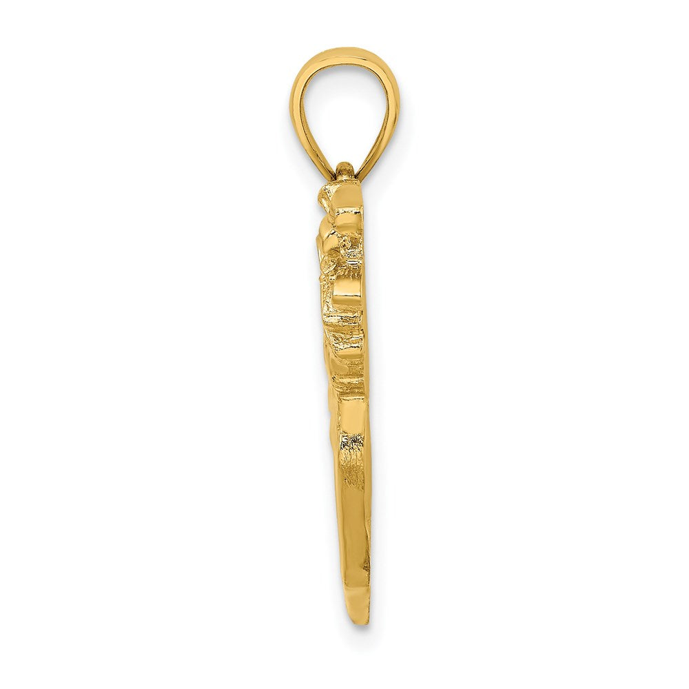 14k Yellow Gold 29.4 mm 2-D Golf Bag and Clubs Charm (3.11 grams)