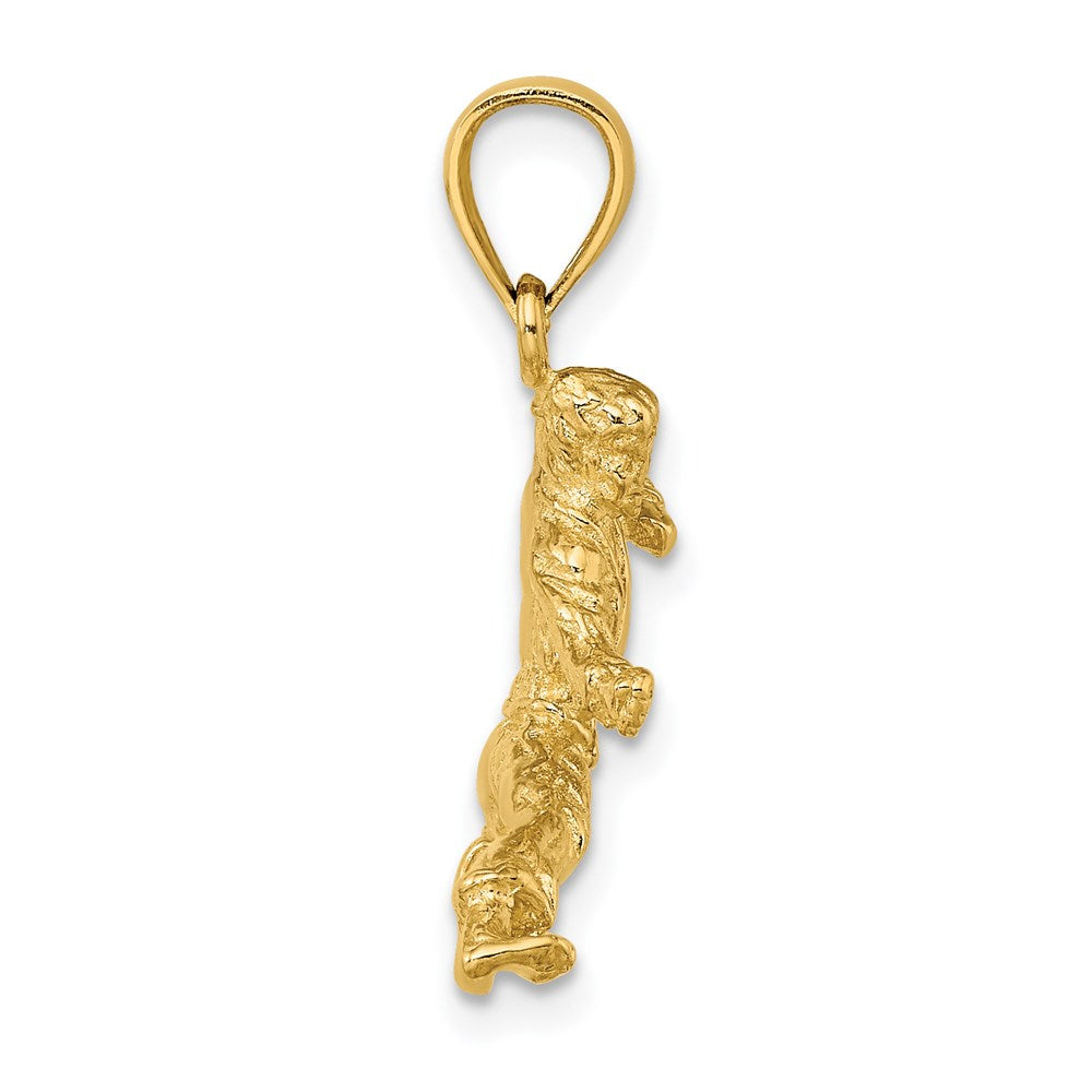 14k Yellow Gold 20.5 mm 3-D Karate Man Pendant (3.26 grams)