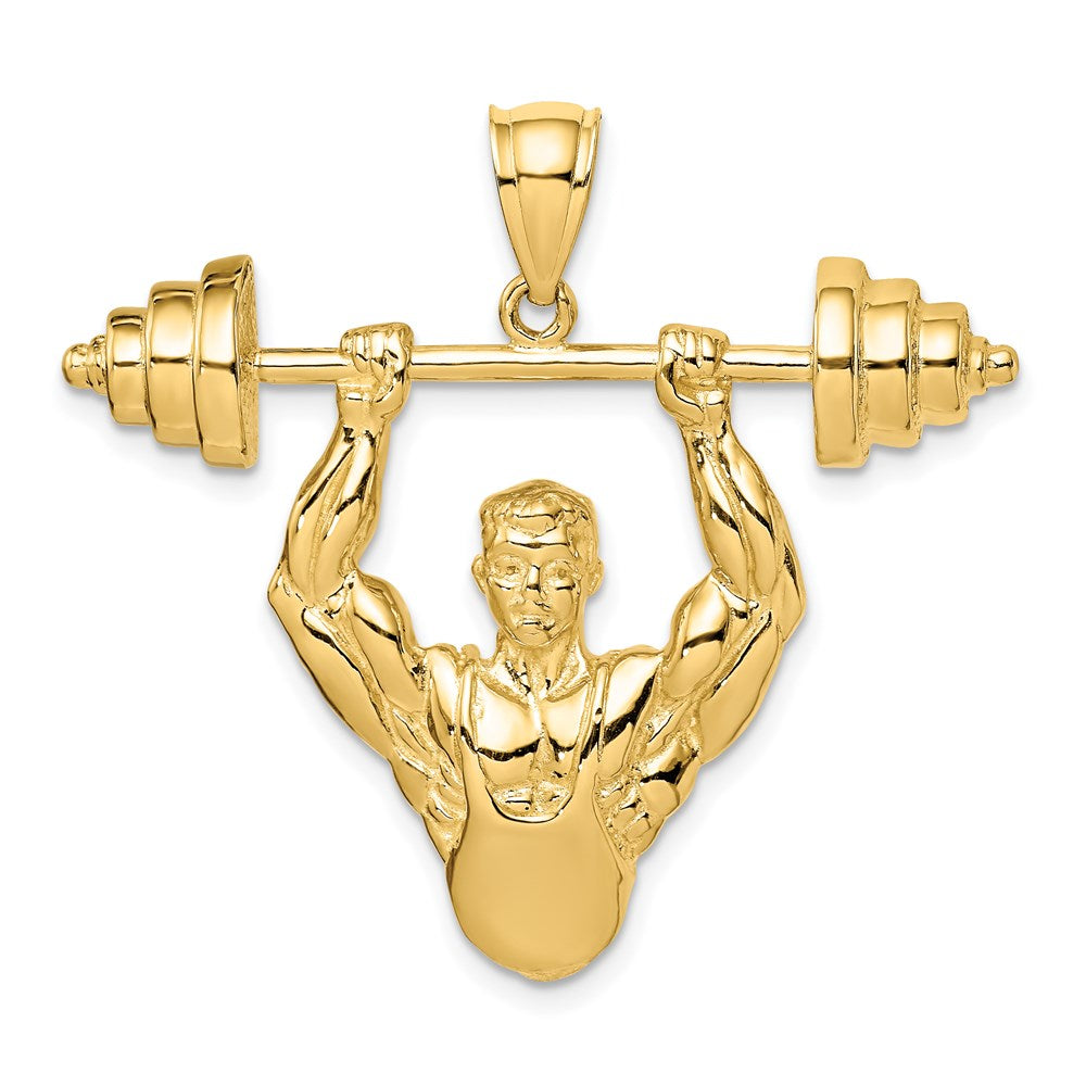 14k Yellow Gold 36.89 mm Bodybuilder Pendant (11.29 grams)