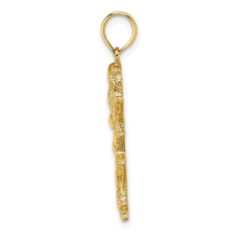 14k Yellow Gold 11.15 mm Polished Running Football Player Charm (2.18 grams)