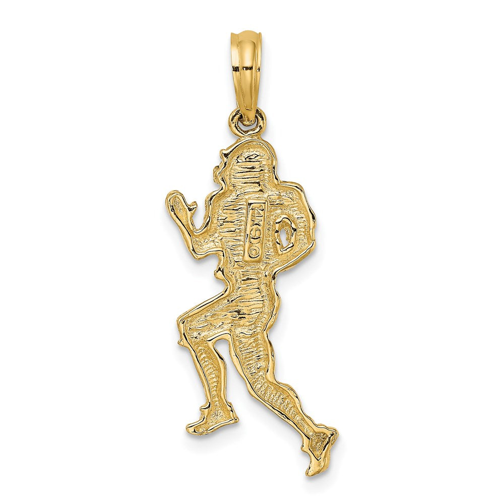 14k Yellow Gold 11.15 mm Polished Running Football Player Charm (2.18 grams)