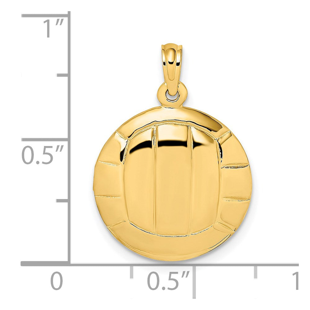 14k Yellow Gold 17.5 mm 2-D Polished Volleyball Charm (2.31 grams)