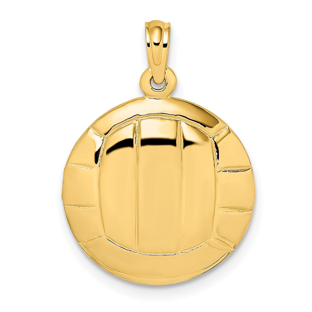 14k Yellow Gold 17.5 mm 2-D Polished Volleyball Charm (2.31 grams)