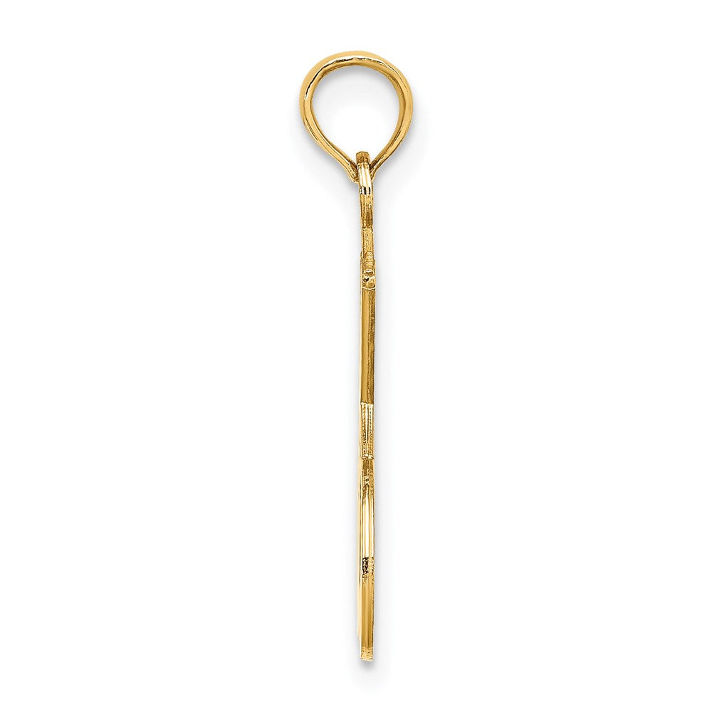14k Yellow Gold 12.2 mm Double Tennis Racket w/ Ball Charm (0.73 grams)